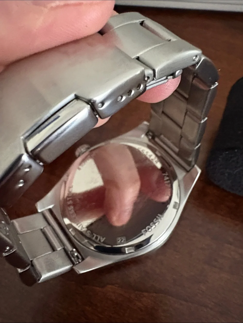 Fossil Men’s Silver Stainless Steel Bracelet Watch with White Dial